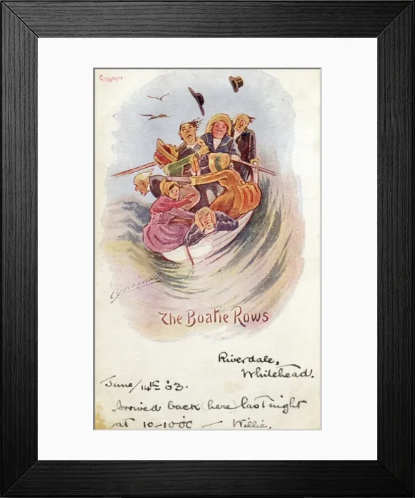 Framed Print : Boatman rowing concerned passengers Framed Print : Boatman rowing concerned passengers