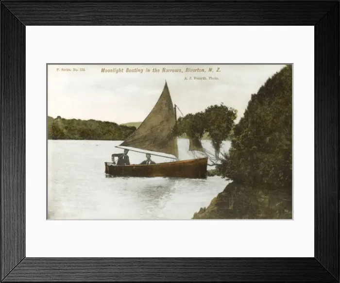 Framed Print : New Zealand - Moonlight Boating, Riverton Framed Print : New Zealand - Moonlight Boating, Riverton