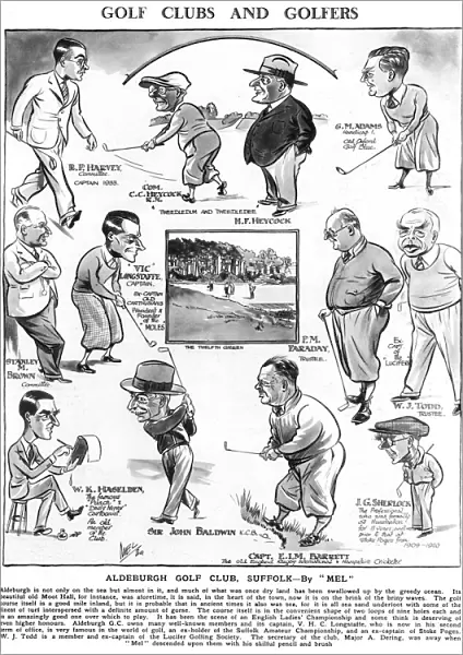 Aldeburgh Golf Club. A sketch showing members of the Aldeburgh Golf Club