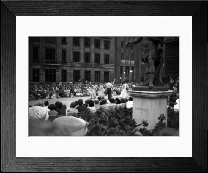 Framed Print : Coronation. Folk dancing, evening Golden Sq Framed Print : Coronation. Folk dancing, evening Golden Sq