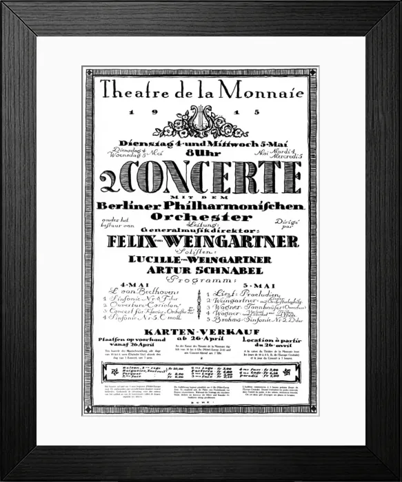 Framed Print : Concert programme from occupied Belgium, 1915 Framed Print : Concert programme from occupied Belgium, 1915
