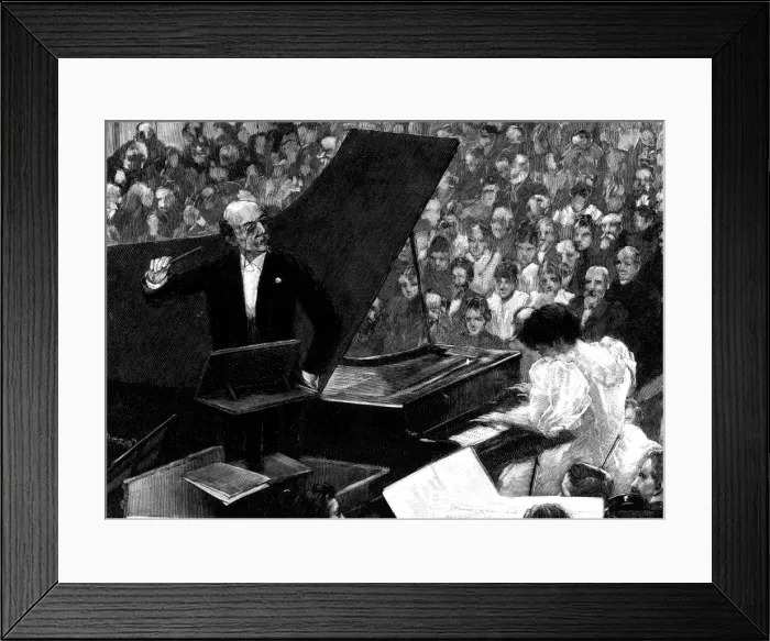 Framed Print : Von Bulow conducts Piano concerto, 1892 Framed Print : Von Bulow conducts Piano concerto, 1892
