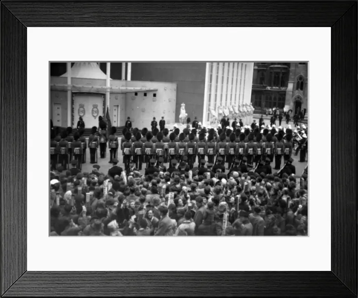 Framed Print : Coronation. Guard of Honour outside Abbey Framed Print : Coronation. Guard of Honour outside Abbey