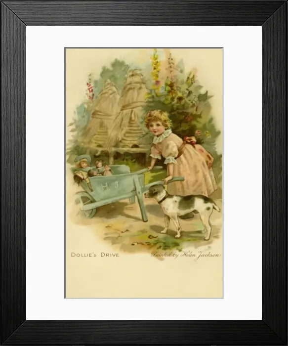 Framed Print : Dollies Drive -- girl takes doll for a ride Framed Print : Dollies Drive -- girl takes doll for a ride