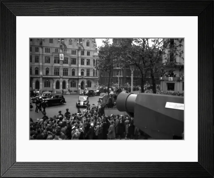 Framed Print : Coronation. BBC camera opposite Abbey entrance Framed Print : Coronation. BBC camera opposite Abbey entrance