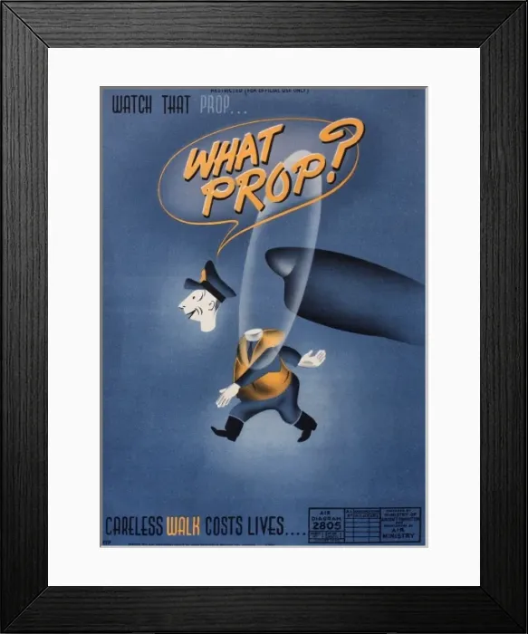 Framed Print : Poster warning about safety on the airfield Framed Print : Poster warning about safety on the airfield