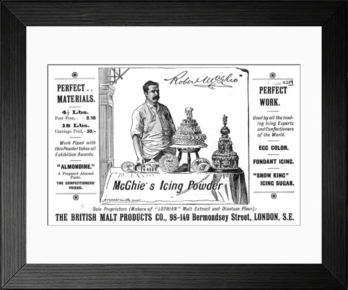 Framed Print : Cake and cake maker, 1898 Framed Print : Cake and cake maker, 1898
