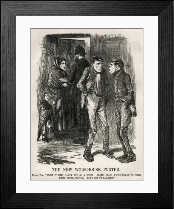 Framed Print : Cartoon - The New Workhouse Porter Framed Print : Cartoon - The New Workhouse Porter