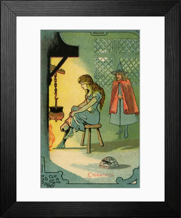 Framed Print : Cinderella and Fairy Godmother Framed Print : Cinderella and Fairy Godmother