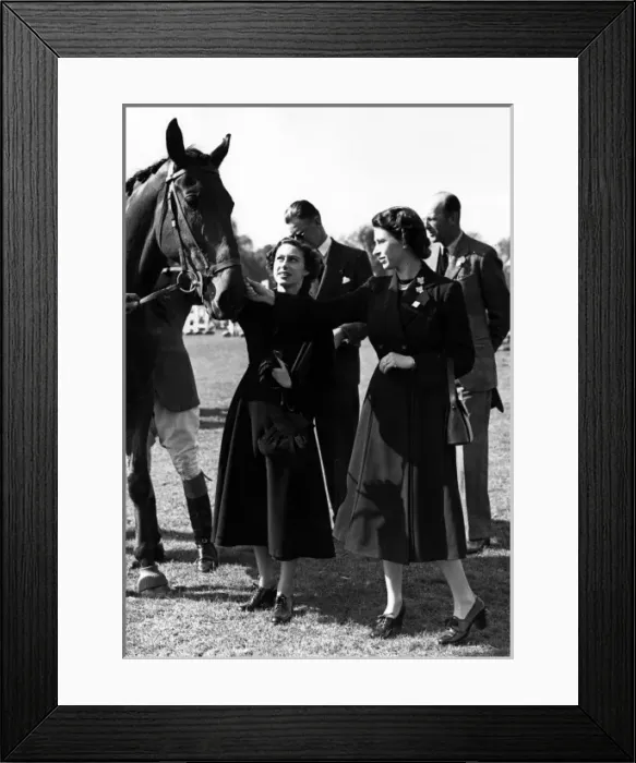 Framed Print : The Queen and Princess Margaret at Badminton Framed Print : The Queen and Princess Margaret at Badminton
