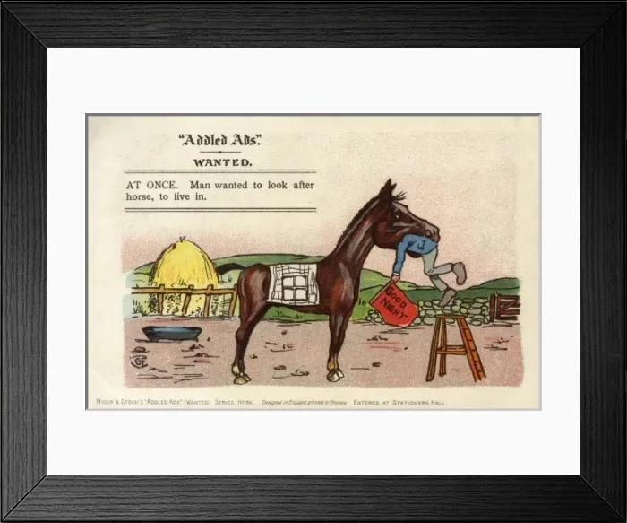 Framed Print : Addled Ads - Living in a HORSE Framed Print : Addled Ads - Living in a HORSE