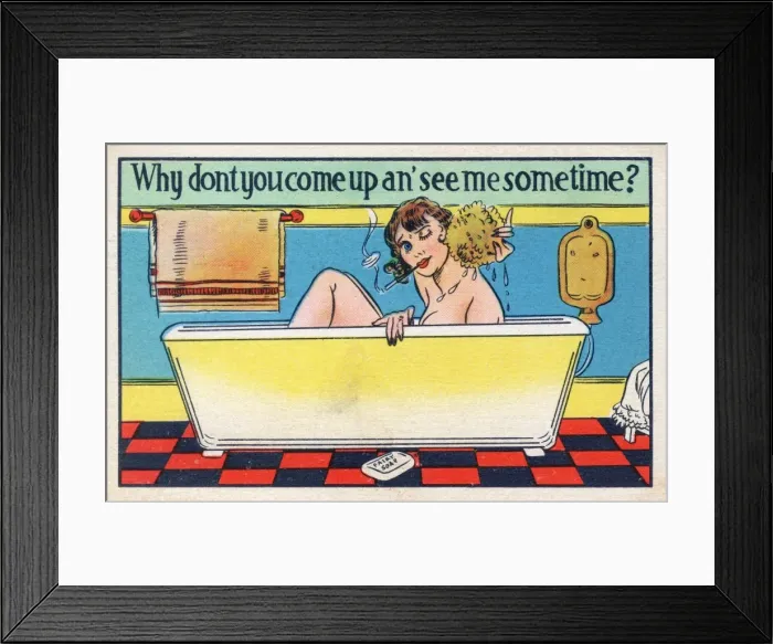 Framed Print : Lady in the Bath - Provocative Framed Print : Lady in the Bath - Provocative
