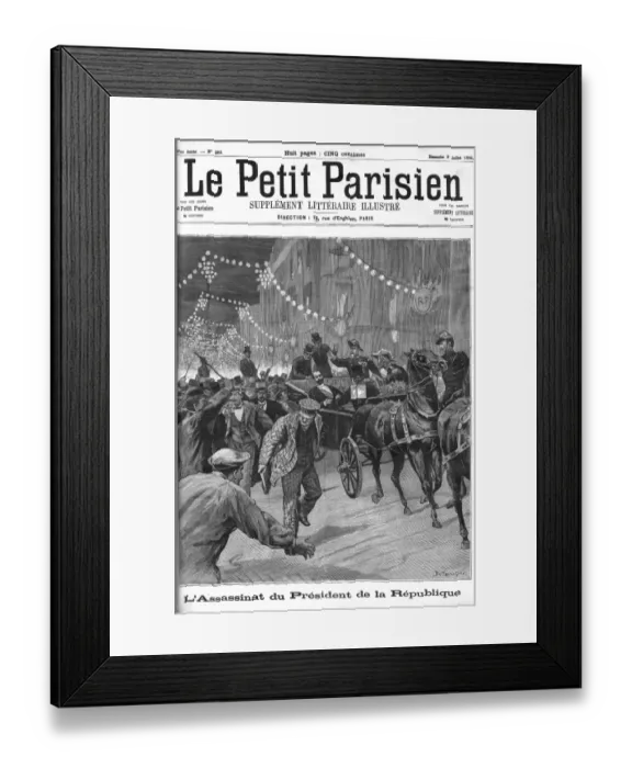 Framed Print : Assassination of President Carnot Framed Print : Assassination of President Carnot
