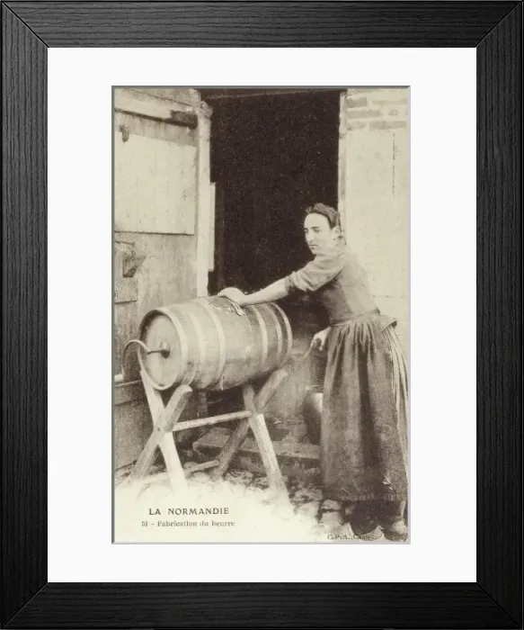 Framed Print : Churning Butter - Normandy, France Framed Print : Churning Butter - Normandy, France