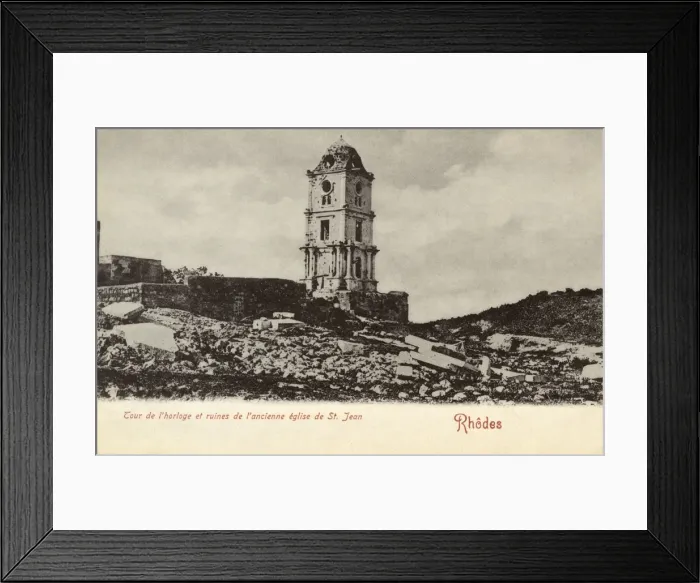 Framed Print : Rhodes - Clock Tower and Church of St John Framed Print : Rhodes - Clock Tower and Church of St John
