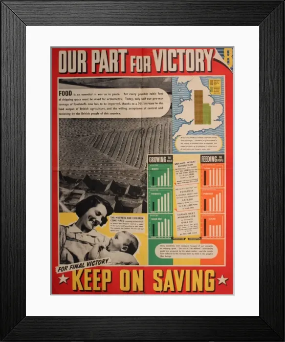 Framed Print : Wartime poster, Keep On Saving Framed Print : Wartime poster, Keep On Saving