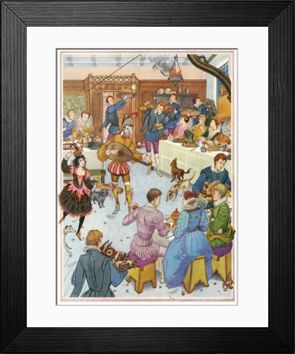 Framed Print : An Elizabethan Banquet by Pauline Baynes Framed Print : An Elizabethan Banquet by Pauline Baynes
