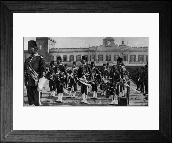 Framed Print : Pipers of the 5th Infantry Battalion of the Egyptian army Framed Print : Pipers of the 5th Infantry Battalion of the Egyptian army