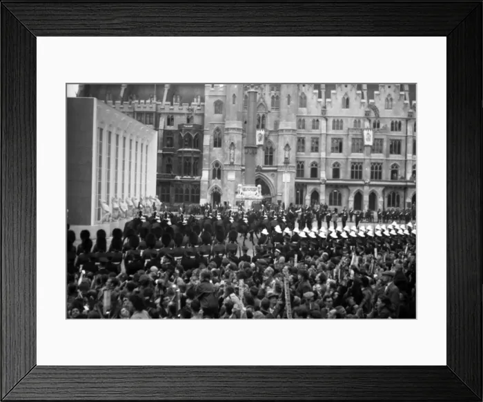 Framed Print : Coronation. Queen Mothers mounted escort Framed Print : Coronation. Queen Mothers mounted escort