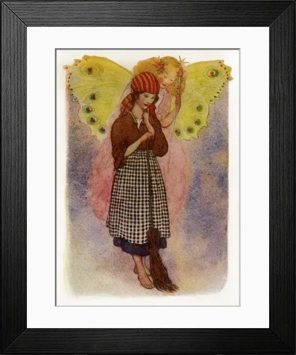 Framed Print : Cinderella and Fairy Godmother Framed Print : Cinderella and Fairy Godmother