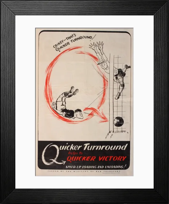 Framed Print : Wartime poster, Quicker Turnround Framed Print : Wartime poster, Quicker Turnround