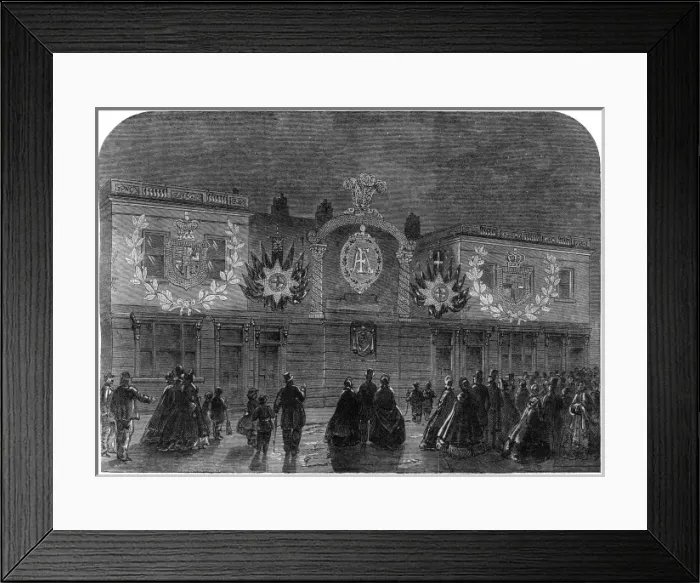 Framed Print : Henry Pooles of Savile Row illuminated, 1863 Framed Print : Henry Pooles of Savile Row illuminated, 1863