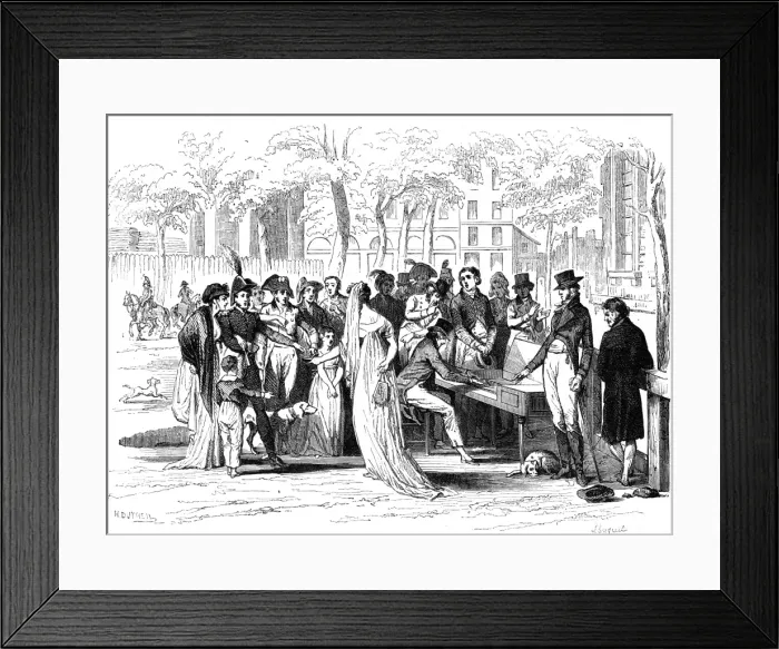 Framed Print : Champs Elysees open air concert, c. 1800 Framed Print : Champs Elysees open air concert, c. 1800