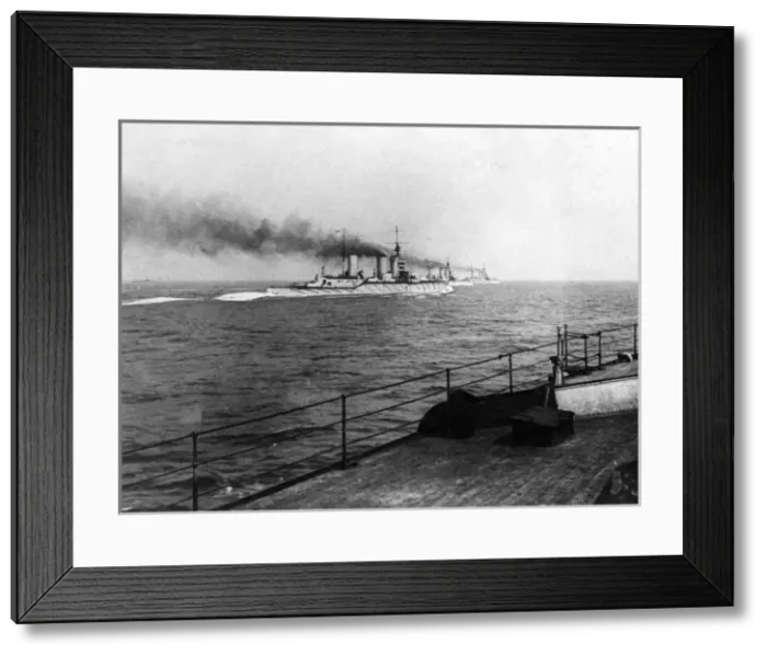 Framed Print : Four British battle cruisers at sea, WW1 Framed Print : Four British battle cruisers at sea, WW1