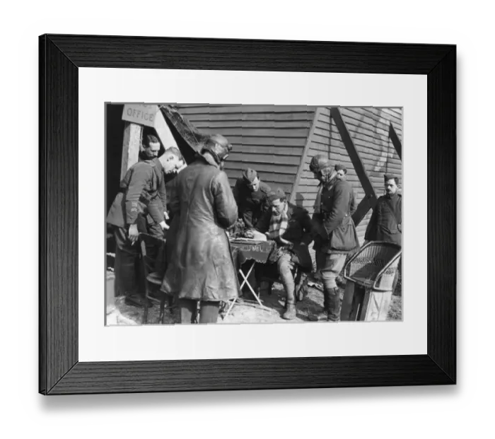 Framed Print : British pilots near Albert, northern France, WW1 Framed Print : British pilots near Albert, northern France, WW1
