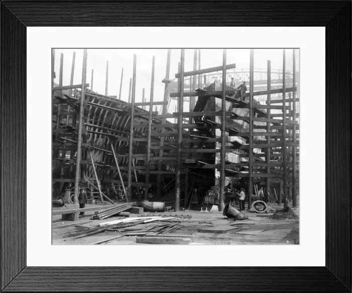 Framed Print : British destroyers under construction, WW1 Framed Print : British destroyers under construction, WW1