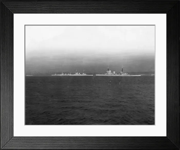 Framed Print : Four Allied battlecruisers at sea, WW1 Framed Print : Four Allied battlecruisers at sea, WW1