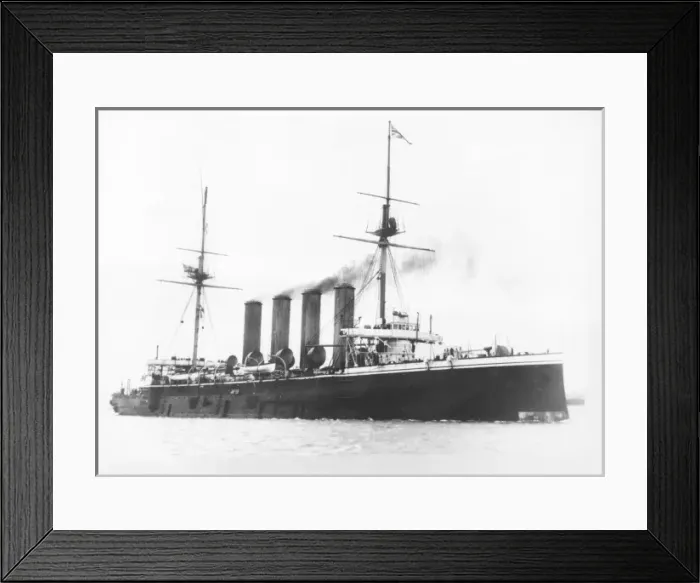 Framed Print : British ship with four funnels, WW1 Framed Print : British ship with four funnels, WW1