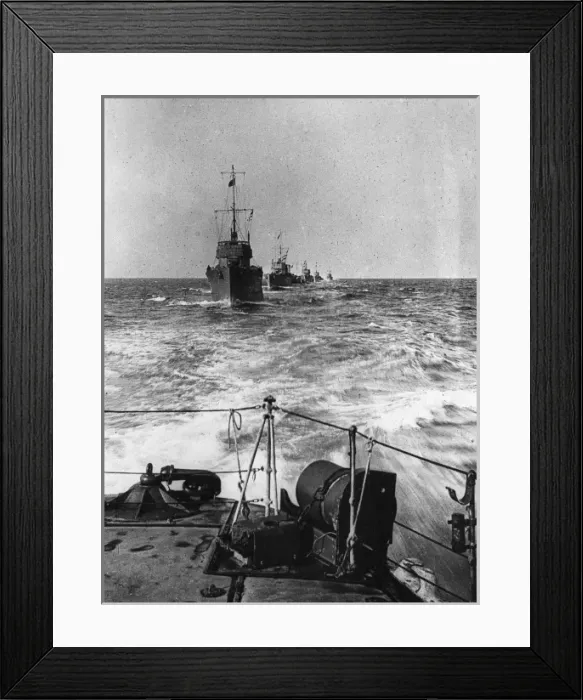 Framed Print : Harwich Flotilla in action at sea, WW1 Framed Print : Harwich Flotilla in action at sea, WW1
