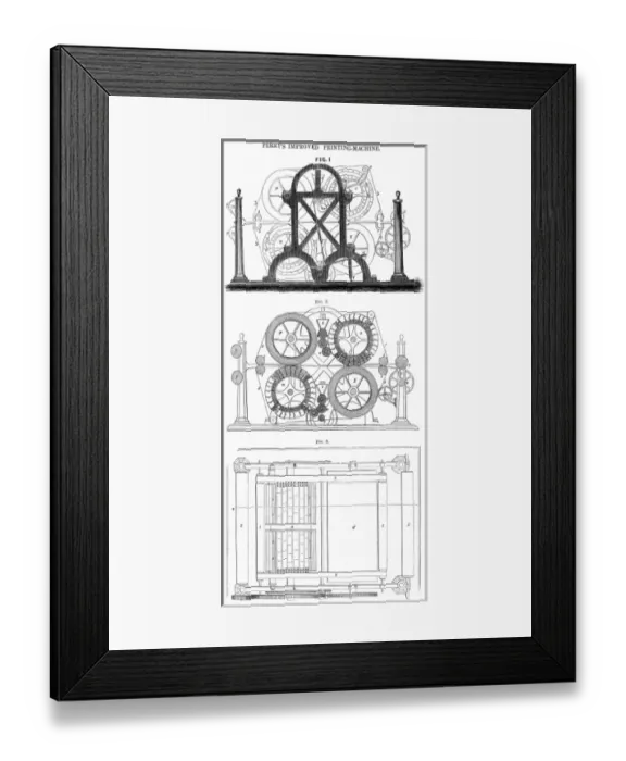 Framed Print : Perrys Improved Printing Machine Framed Print : Perrys Improved Printing Machine