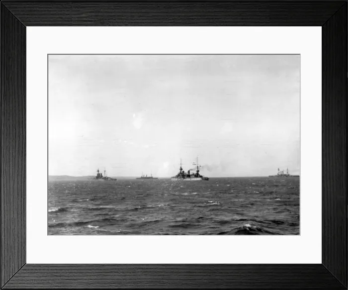 Framed Print : Three battleships in Eastern waters, WW1 Framed Print : Three battleships in Eastern waters, WW1