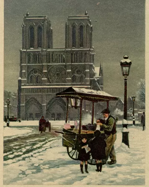 Notre Dame, Paris, in the snow