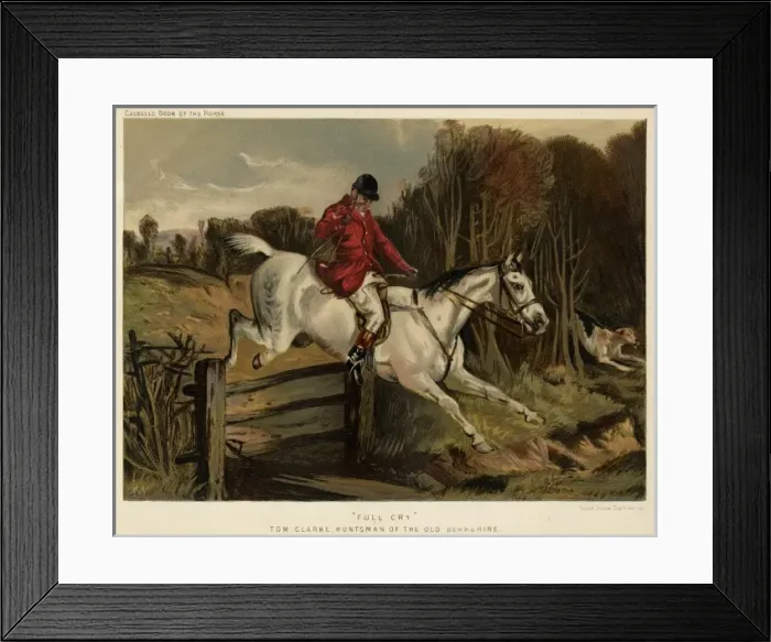 Framed Print : Tom Clarke, Huntsman, jumping a fence Framed Print : Tom Clarke, Huntsman, jumping a fence