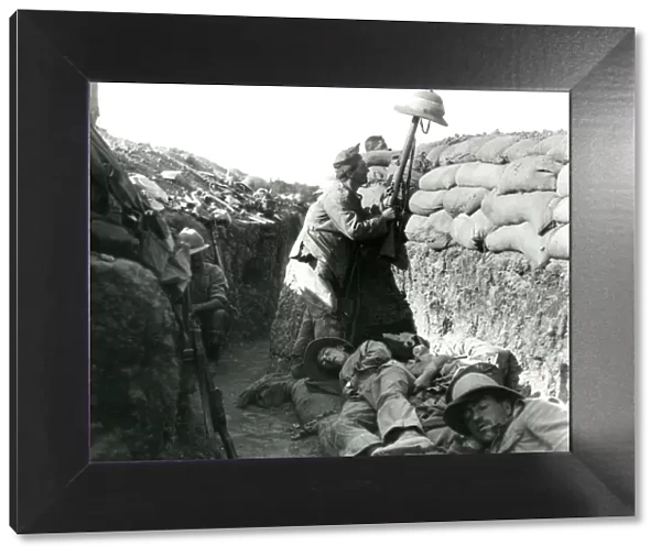 Irish soldier in a trench, Mesopotamia, WW1