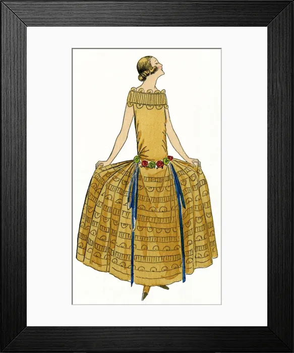 Framed Print : Young lady in evening gown by Philippe and Gaston Framed Print : Young lady in evening gown by Philippe and Gaston