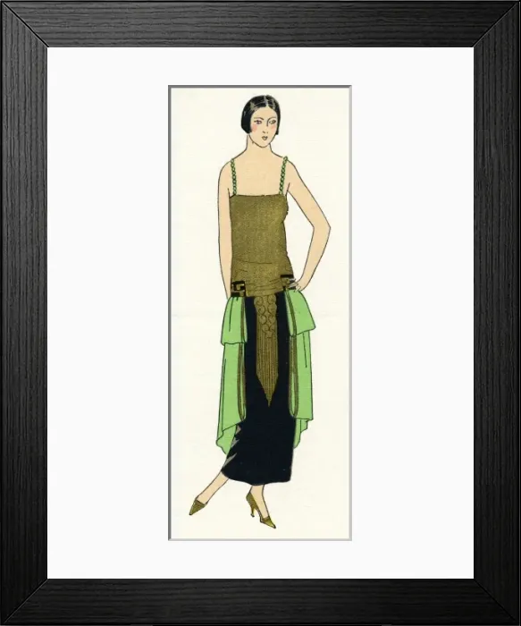 Framed Print : Young lady in dinner dress by Paul Poiret Framed Print : Young lady in dinner dress by Paul Poiret