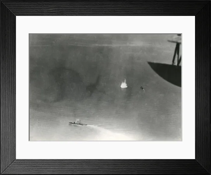 Framed Print : Italian naval action viewed from above, WW1 Framed Print : Italian naval action viewed from above, WW1