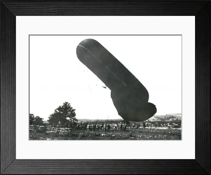 Framed Print : Tethered Austrian balloon on Isonzo front, WW1 Framed Print : Tethered Austrian balloon on Isonzo front, WW1
