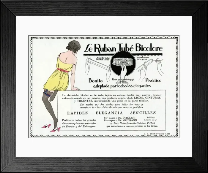 Framed Print : Advertisement for ladies garter Framed Print : Advertisement for ladies garter