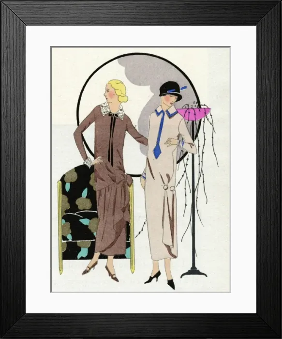 Framed Print : Two women in outfits by Premet Framed Print : Two women in outfits by Premet