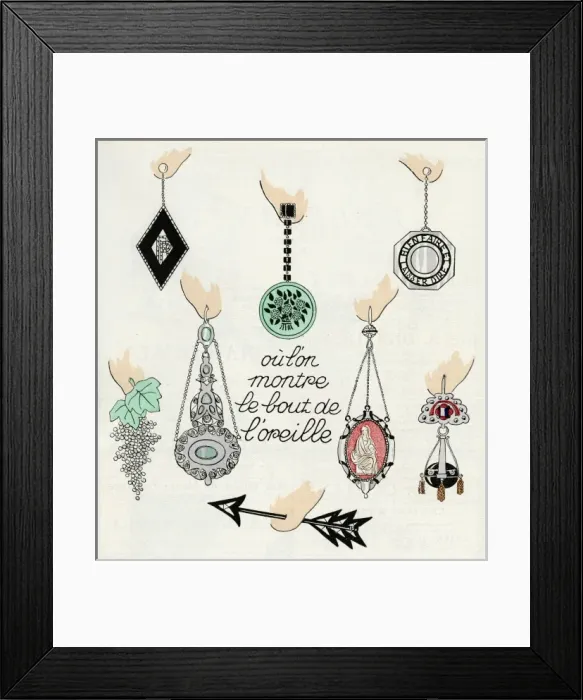 Framed Print : 1920s jewellery design Framed Print : 1920s jewellery design