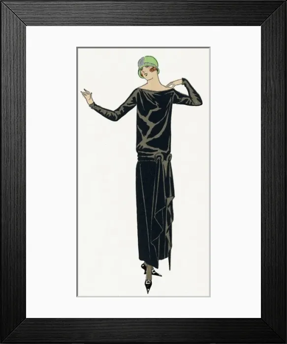 Framed Print : Young lady in black dress by Drecoll Framed Print : Young lady in black dress by Drecoll