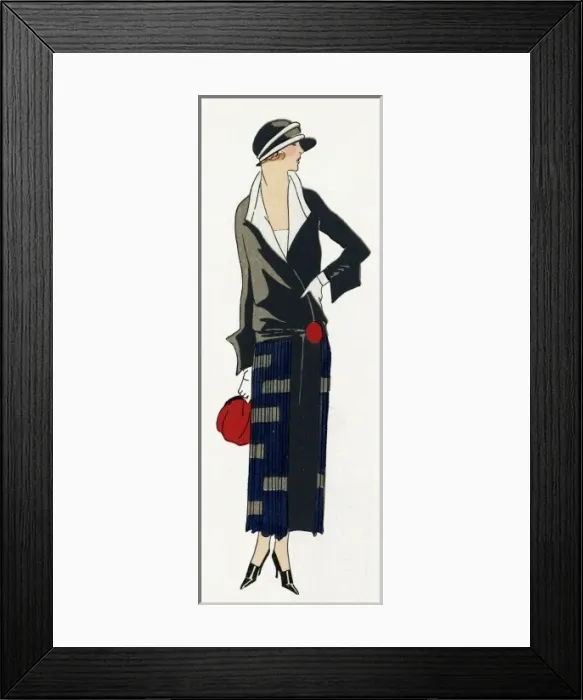 Framed Print : Young lady in black dress by Jean Patou Framed Print : Young lady in black dress by Jean Patou