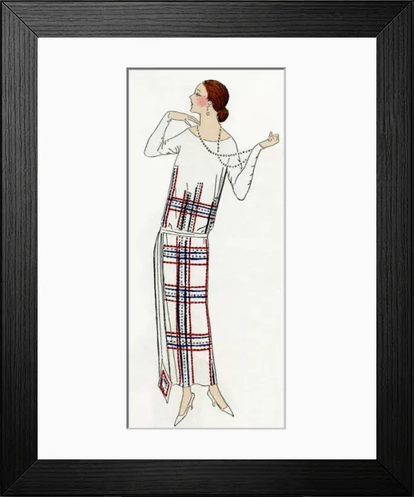 Framed Print : Young lady in patterned dress by Philippe and Gaston Framed Print : Young lady in patterned dress by Philippe and Gaston
