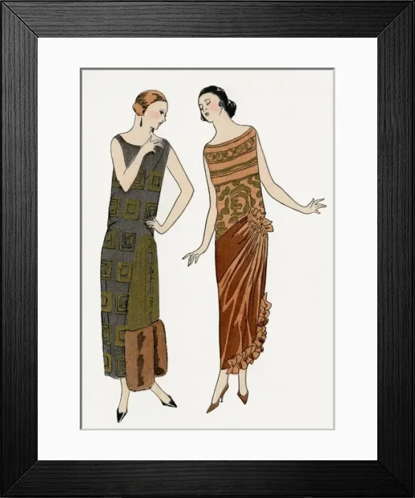 Framed Print : Evening dresses by Drecoll, and Philippe and Gaston Framed Print : Evening dresses by Drecoll, and Philippe and Gaston