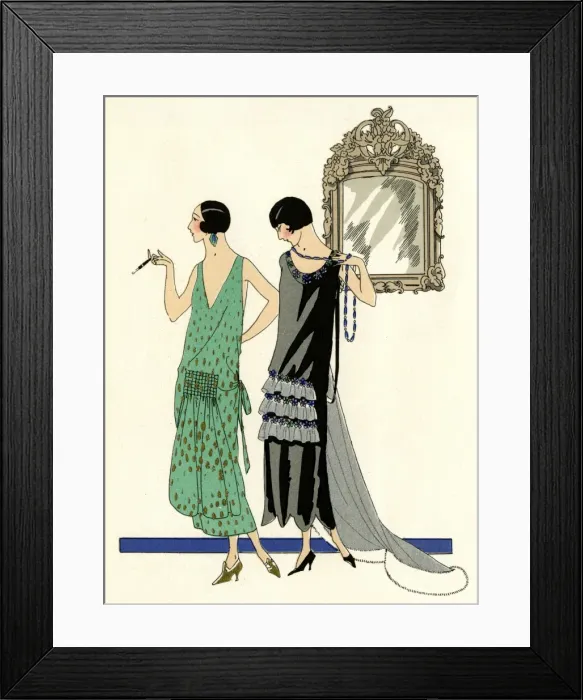 Framed Print : Two sleeveless evening dresses by Doeuillet Framed Print : Two sleeveless evening dresses by Doeuillet